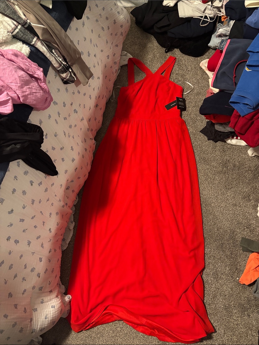 Lulus Red Cross-Back Maxi Dress for women